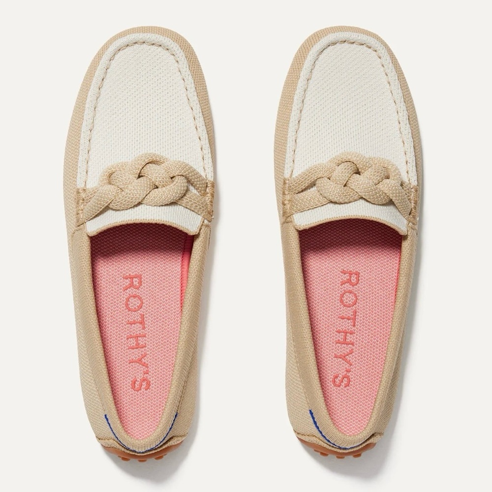 Rothy’s The Braid Driver flat loafer in cappuccino women’s size 6.5 EUC like new